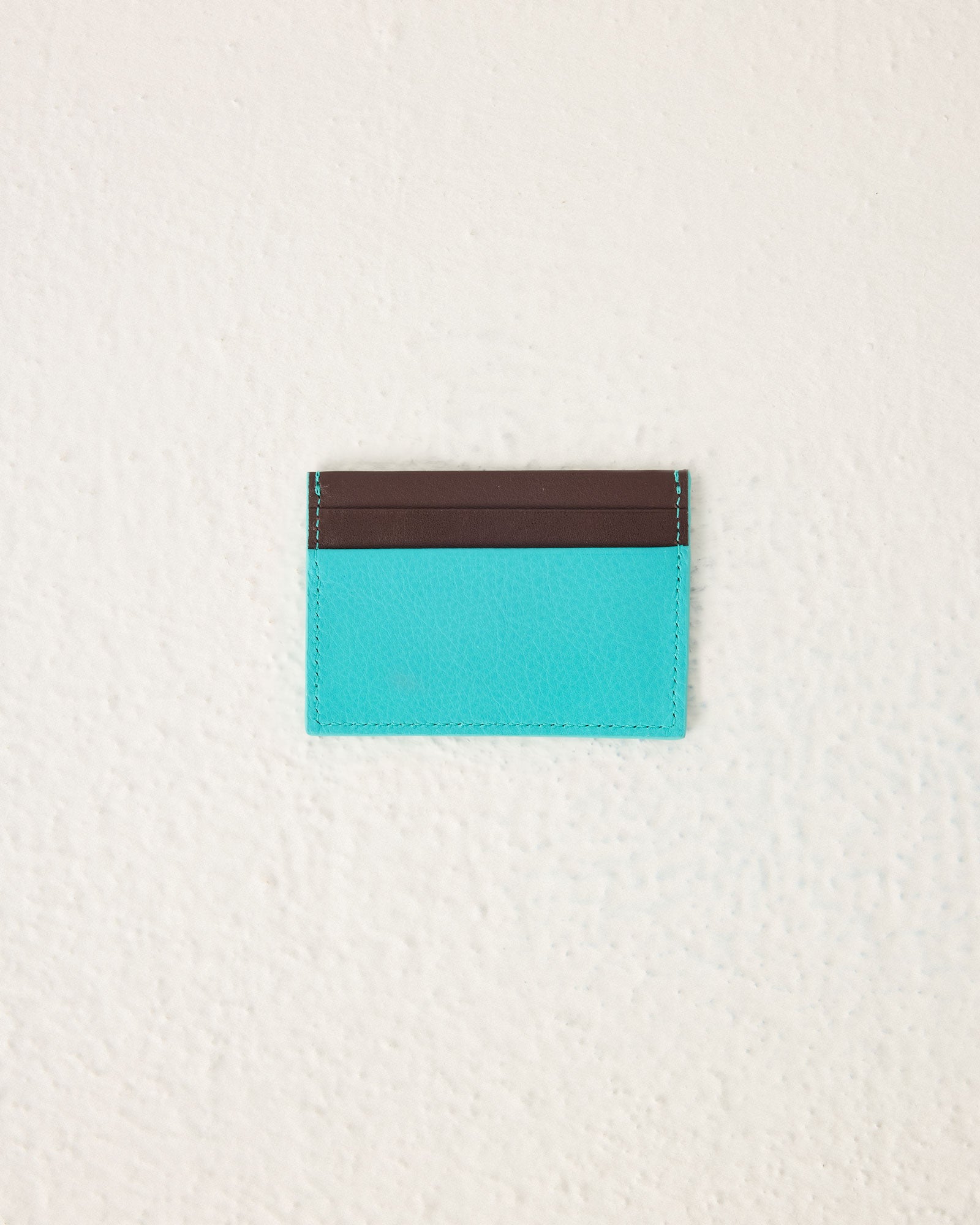 Turquoise Leather Card Holder