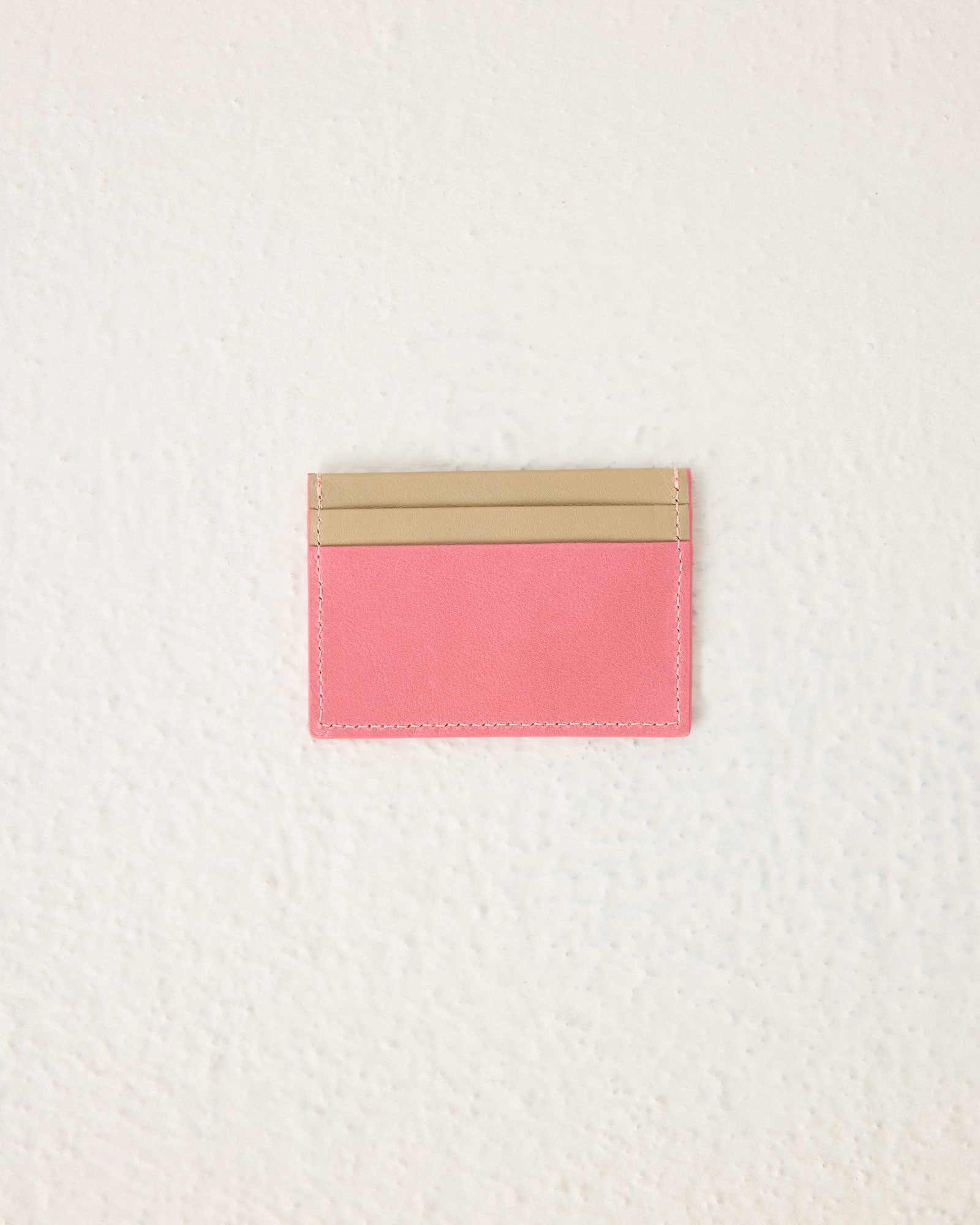 Pink Sand Leather Card Holder