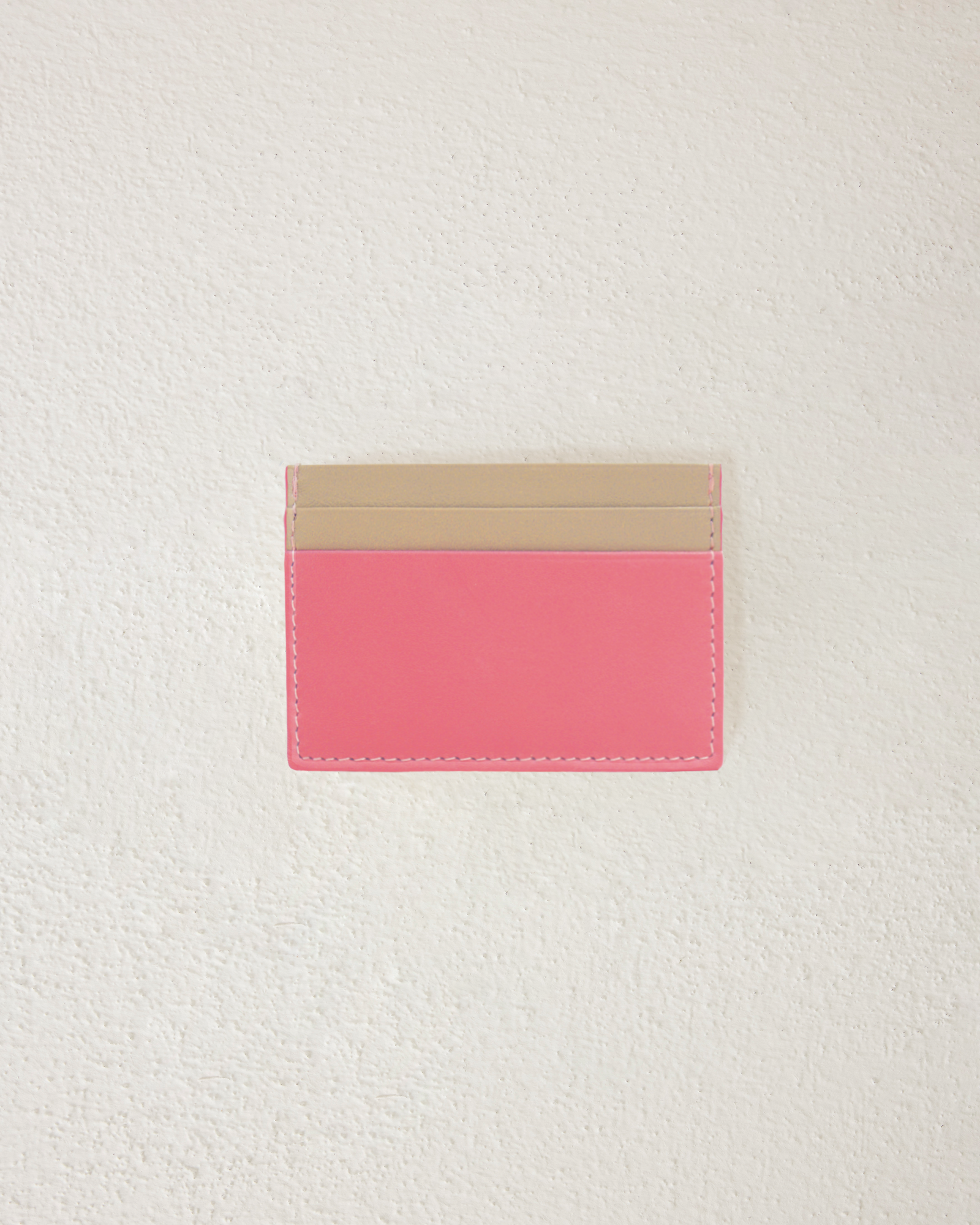Pink Sand Leather Card Holder