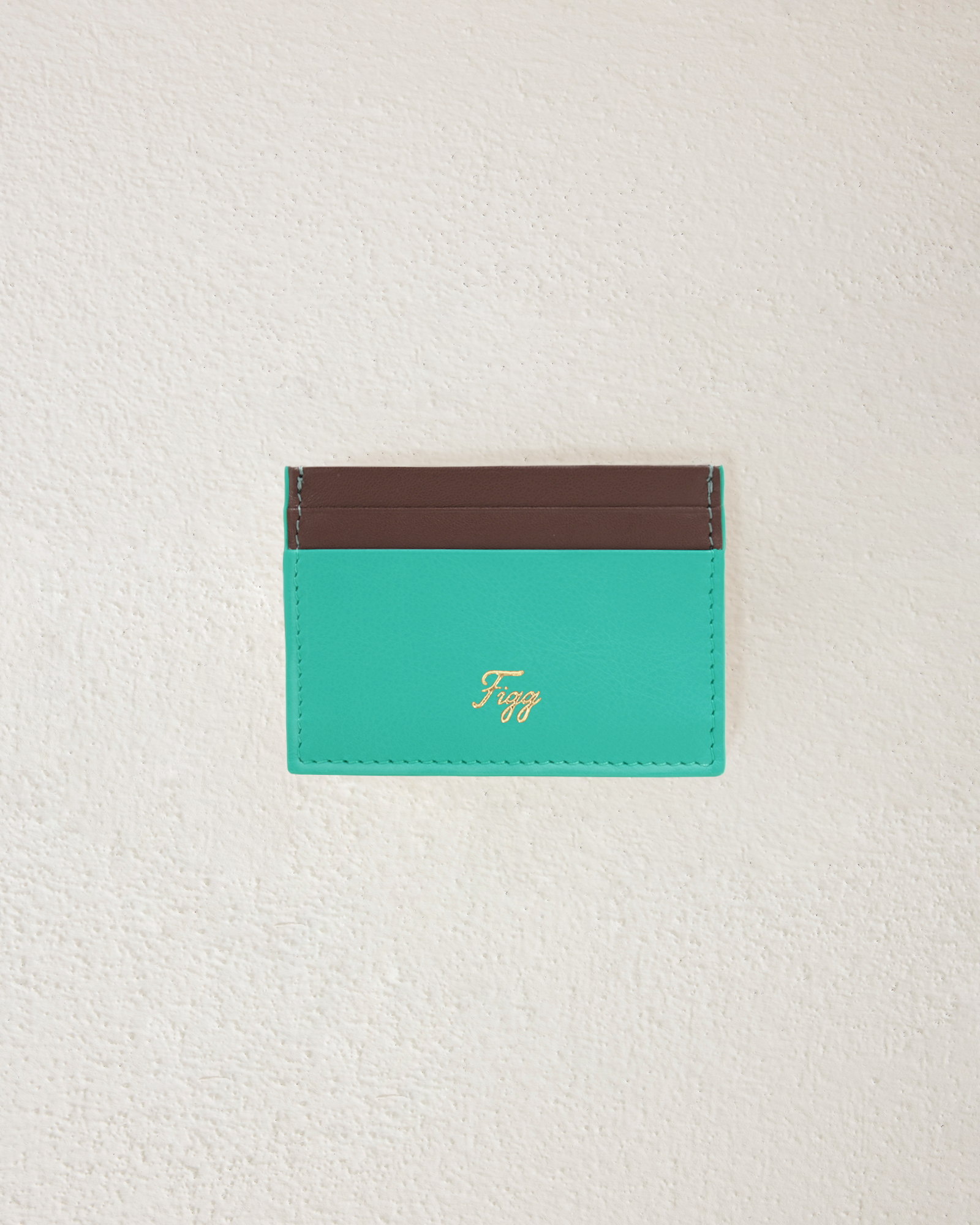 Turquoise Leather Card Holder