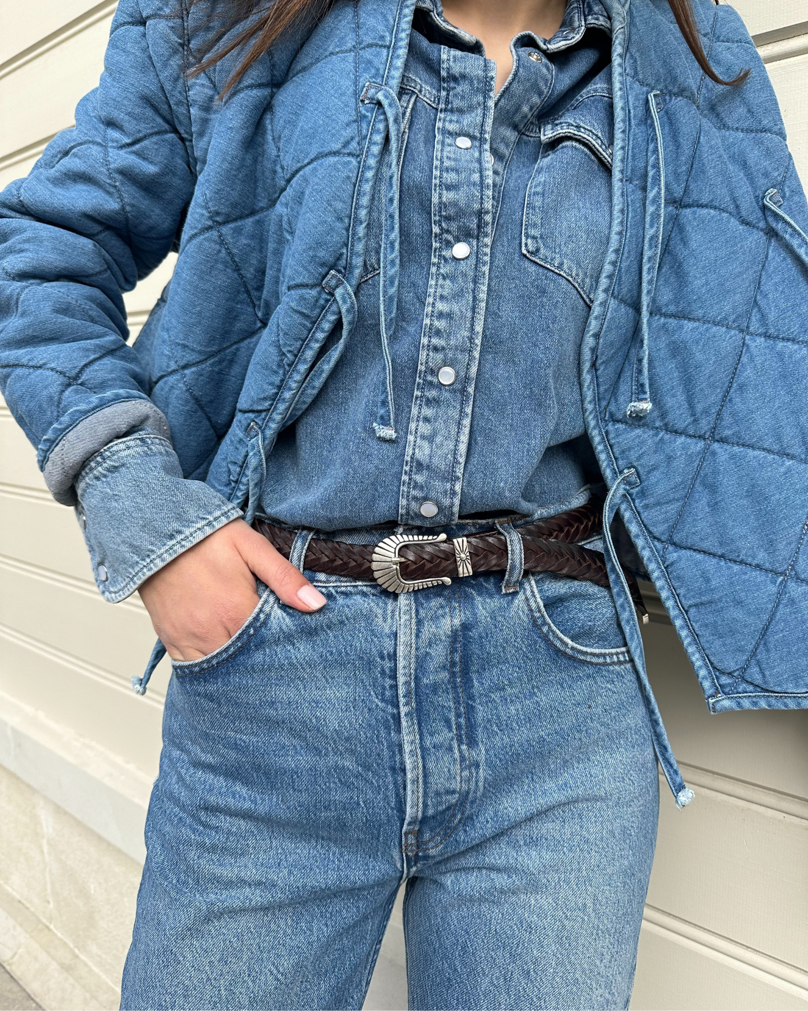 Dark Brown Braided Leather Belt