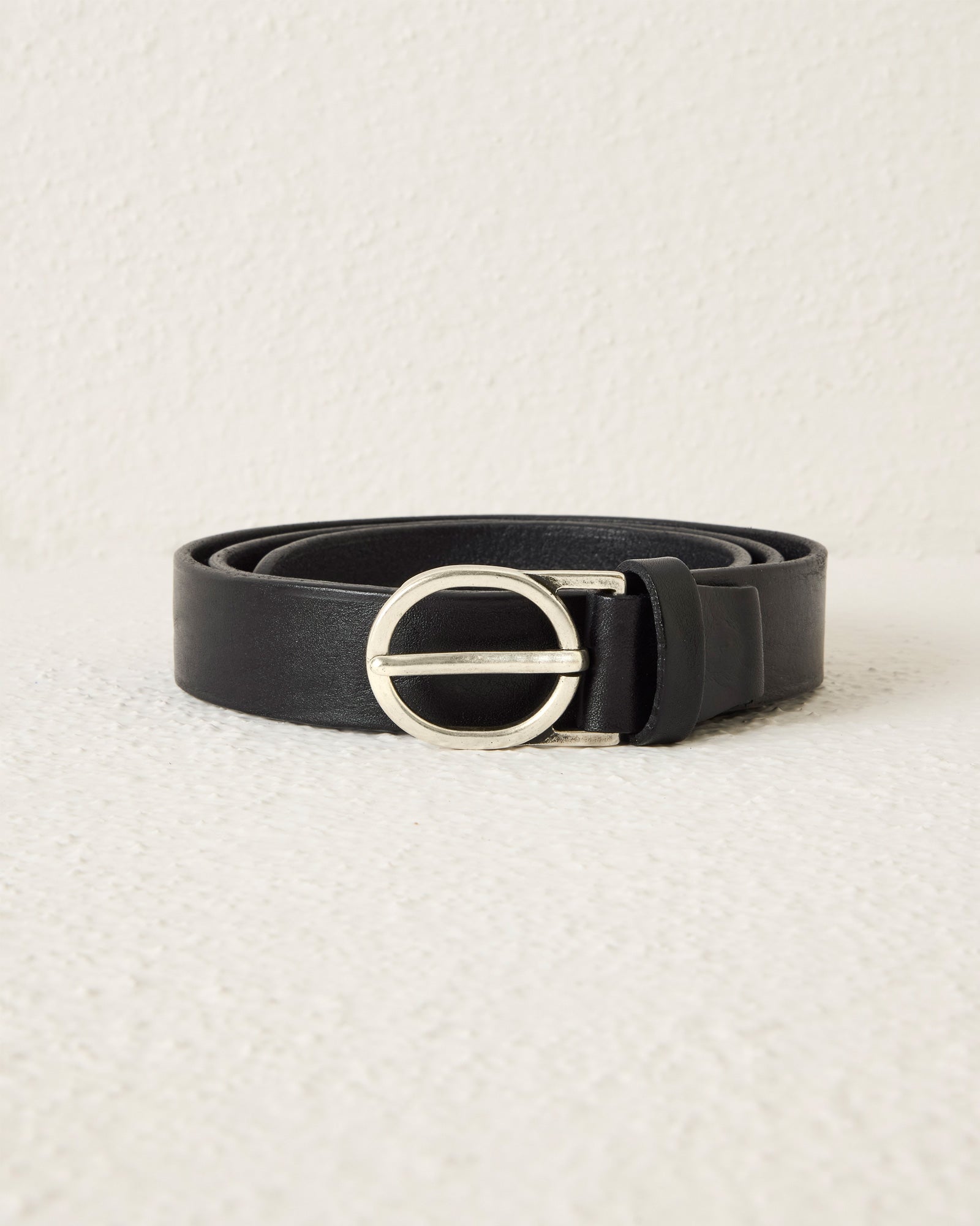 Men’s Italian Leather Belt with Oval Buckle