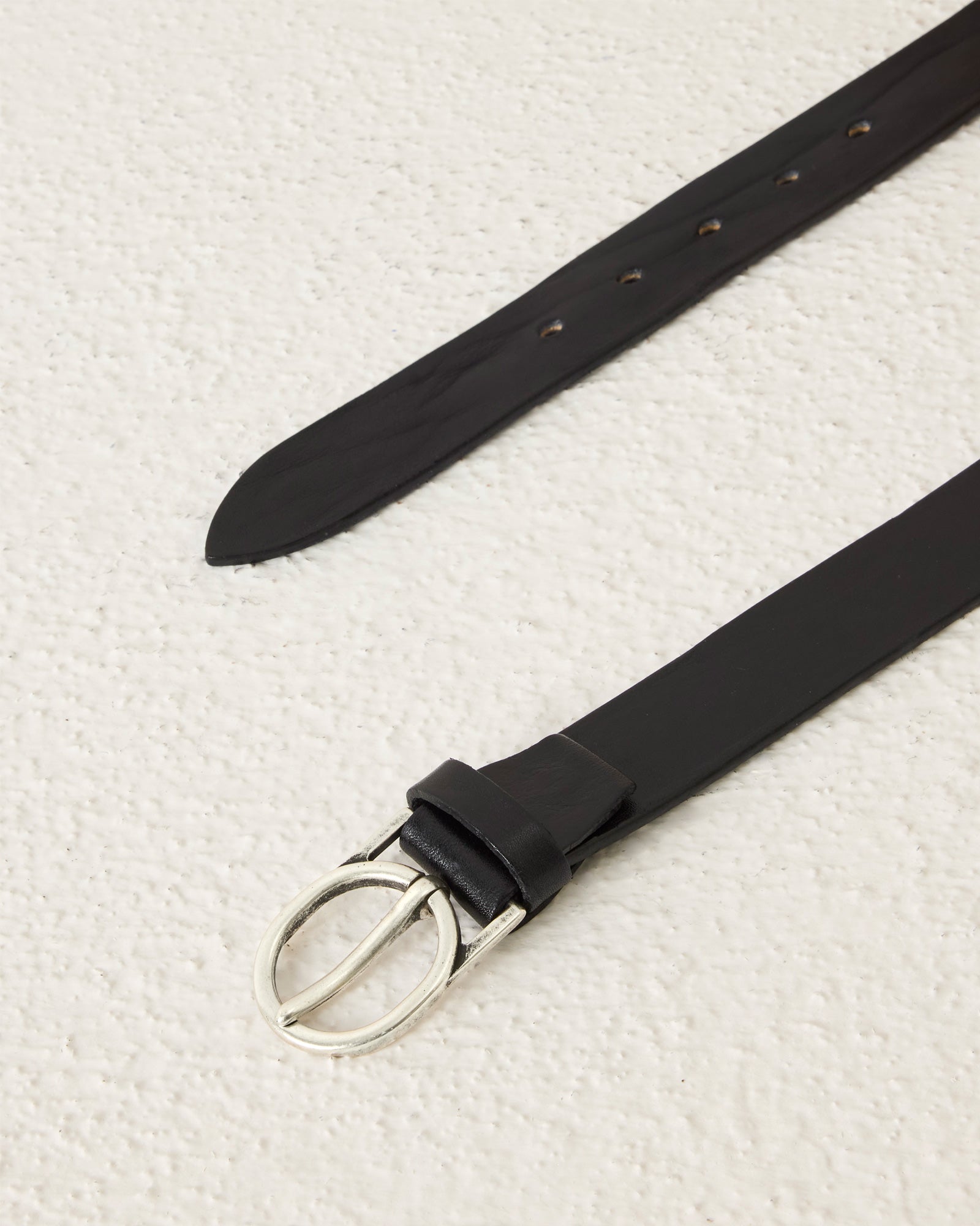 Men’s Italian Leather Belt with Oval Buckle