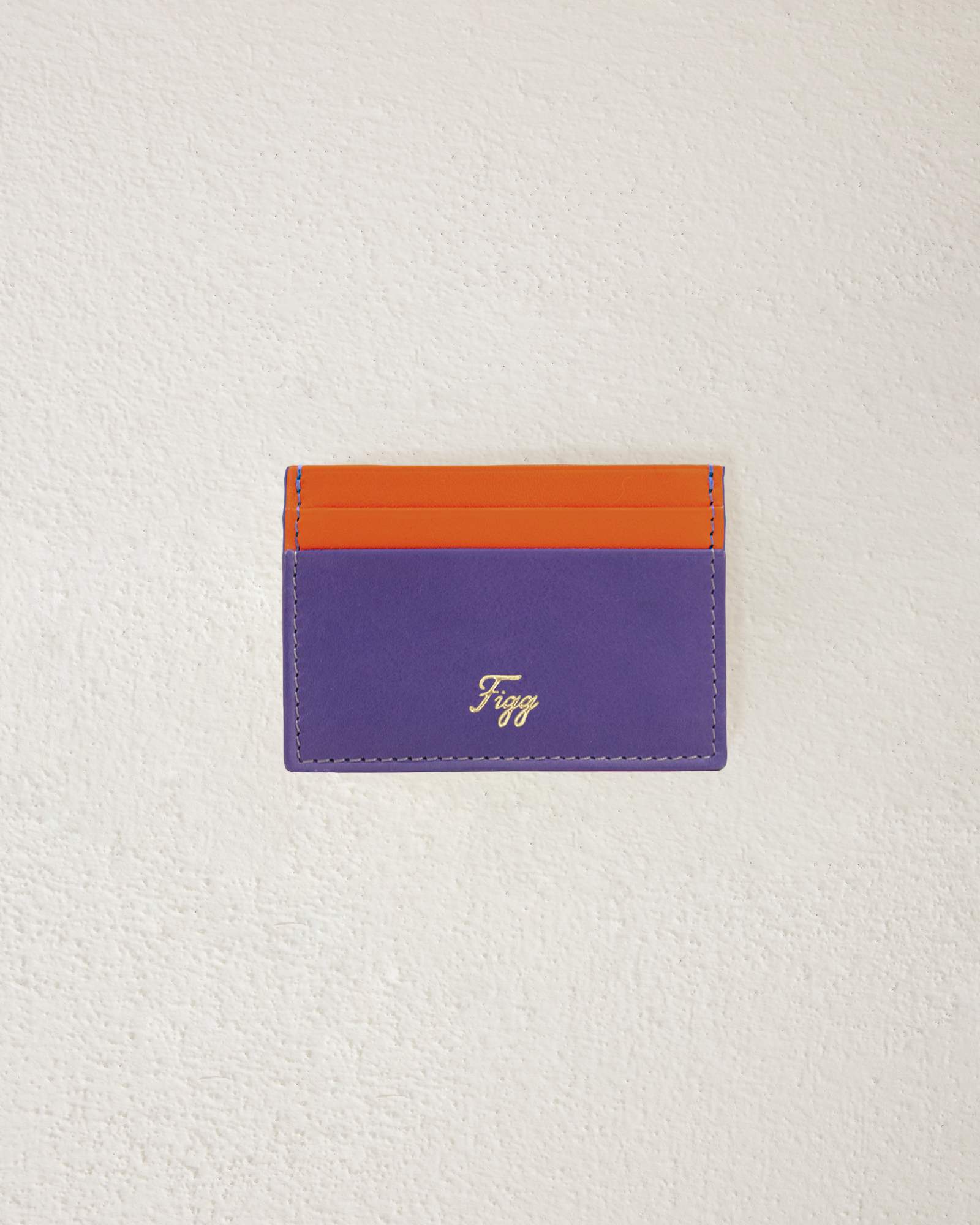 Purple Tangerine Leather Card Holder