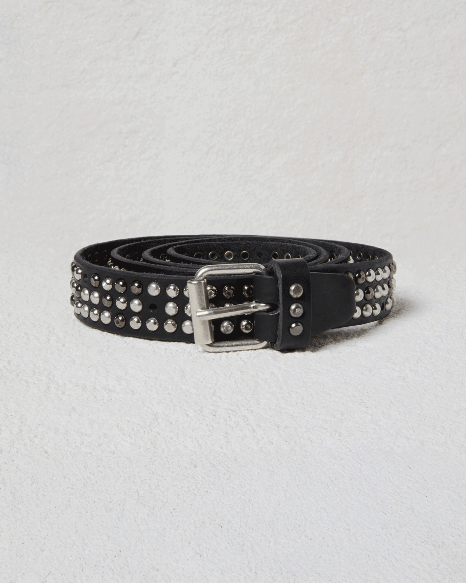 Black Leather Belt With Studs