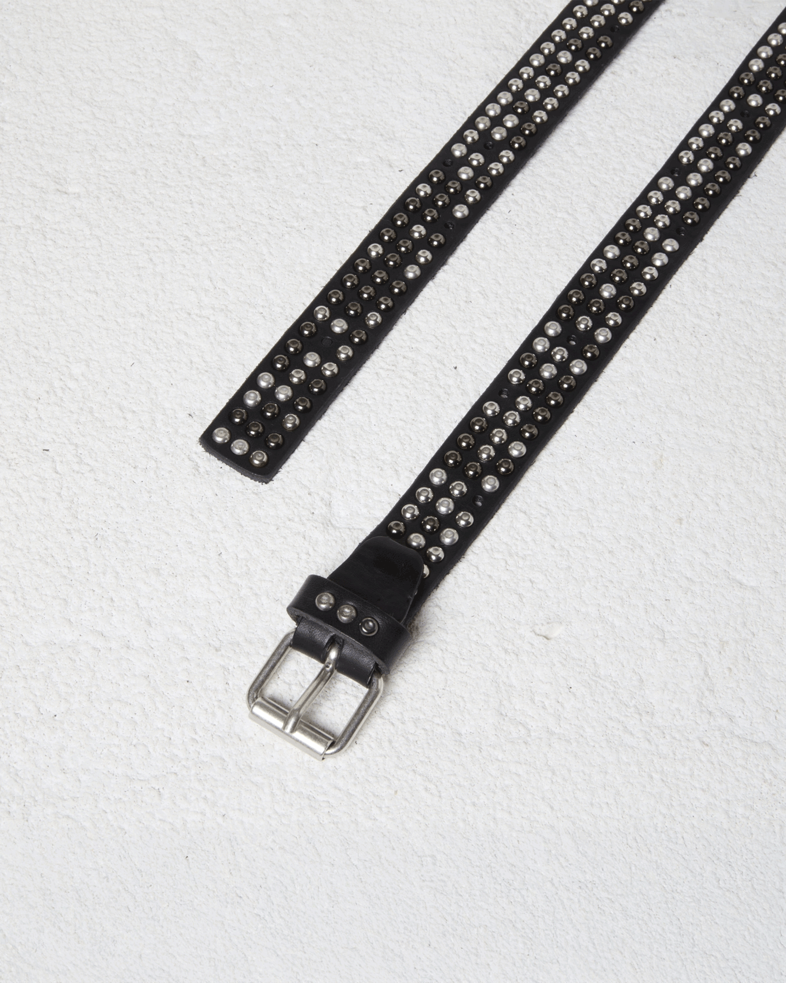 Black Leather Belt With Studs
