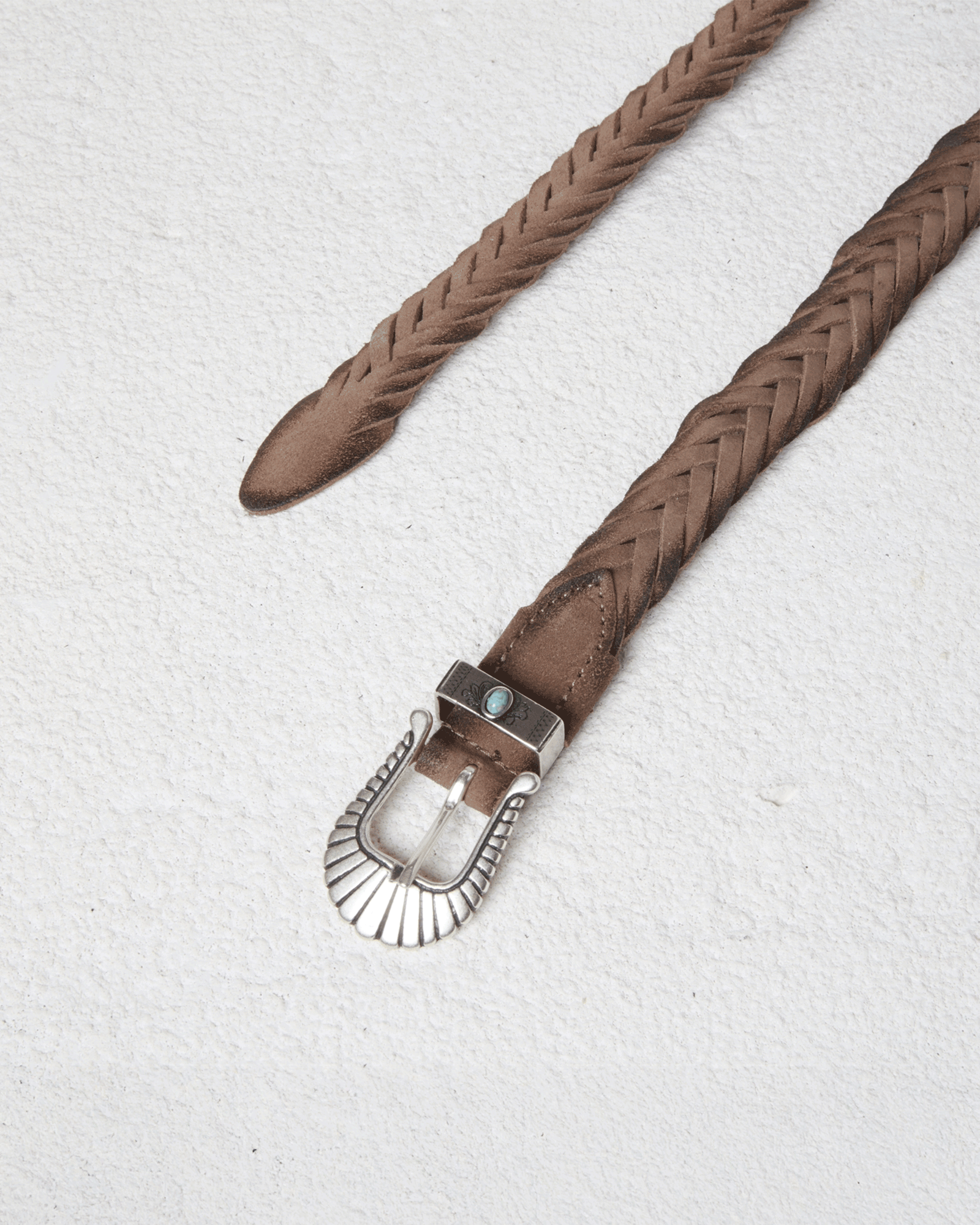Light Brown Braided Leather Belt